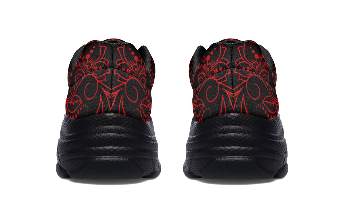 Chunkysneakers-RedMehndiFlowerPattern-YWV-56751-Chunkysneakers-Blk-STR5-YWV.jpg